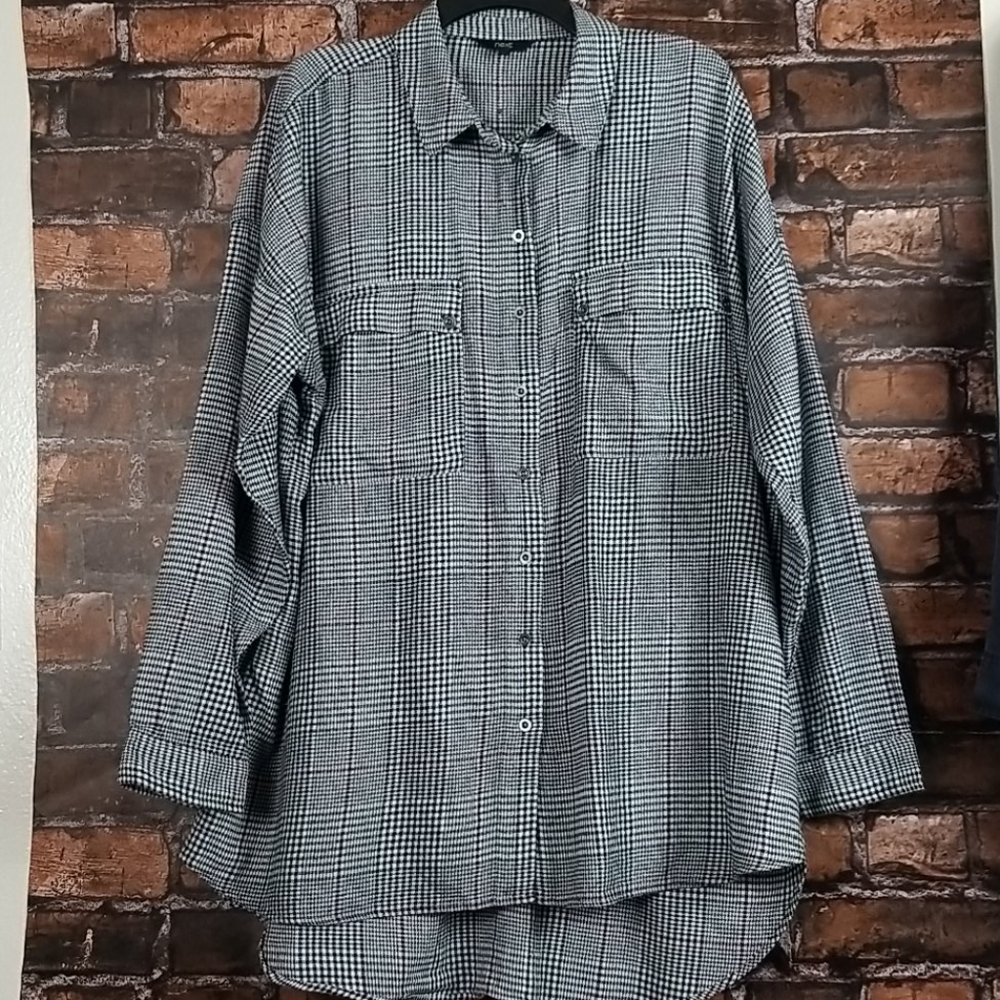 Next| Button Down Plaid Pattern Top - image 1